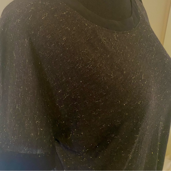 SANCTUARY NWT ‘Ashley’ Glitter Detail Top Black and Gold Size XS - Picture 6 of 9